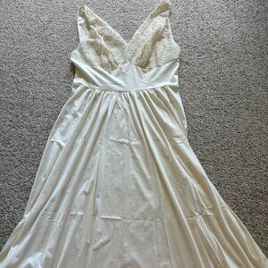 Vintage Vanity Fair Ivory Lace Babydoll Slip Dress | Size 34